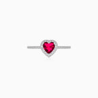 Sterling Silver Heart Ruby Ring