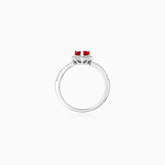 Sterling Silver Heart Ruby Ring