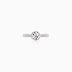 Sterling Silver Bezel-Set Solitaire Ring
