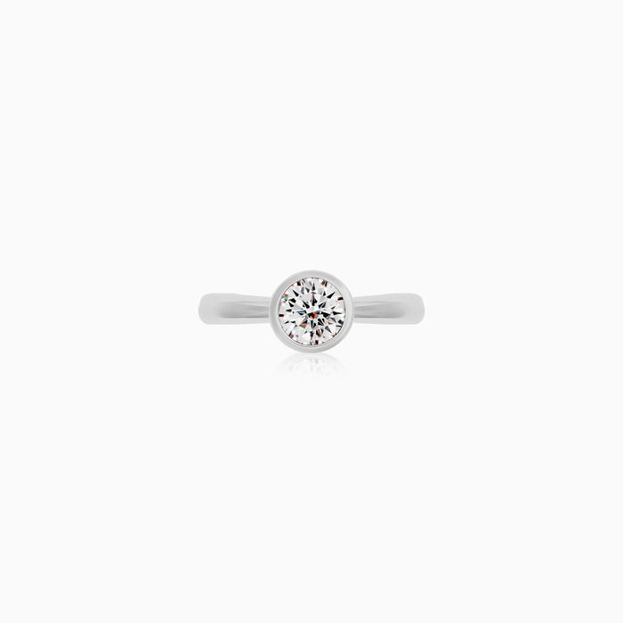 Sterling Silver Bezel-Set Solitaire Ring