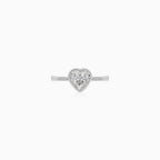 Sterling Silver Heart Bezel Ring