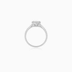 Sterling Silver Heart Bezel Ring