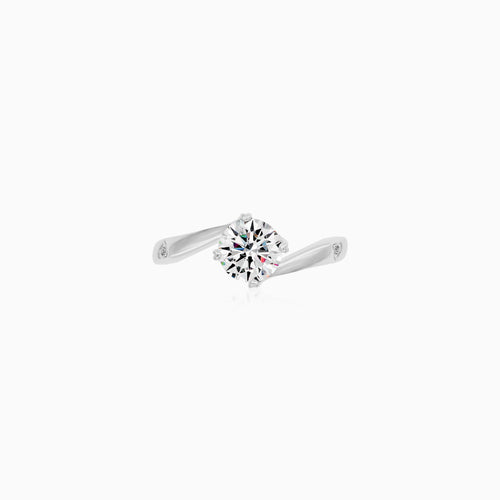 Sterling Silver Solitaire Cubic Zirconia Ring