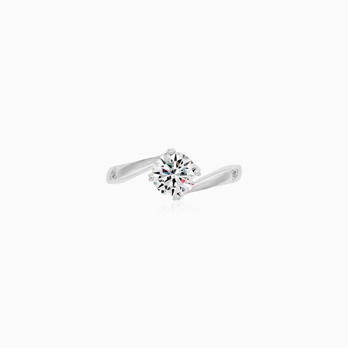 Sterling Silver Solitaire Cubic Zirconia Ring
