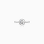 Sterling Silver Bezel-Set Cubic Zirconia Ring