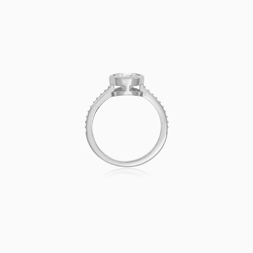 Sterling Silver Bezel-Set Cubic Zirconia Ring