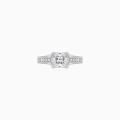 Sterling Silver Princess Cut Zirconia Ring
