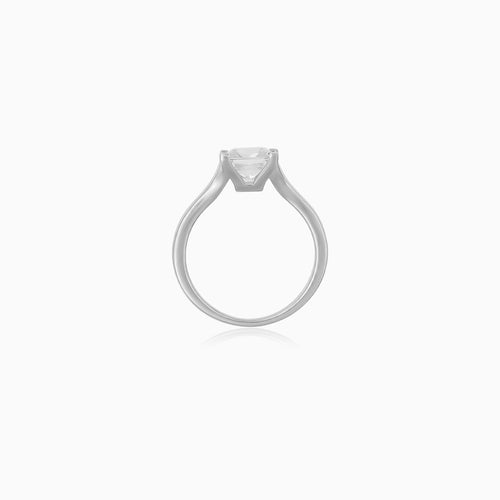 Sterling Silver Princess Cut Zirconia Ring