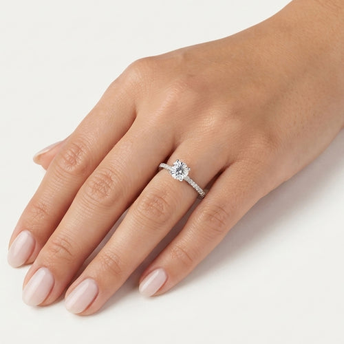Sterling Silver Radiant Pavé Ring
