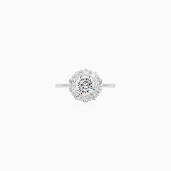 Sterling Silver Floral Cluster Ring