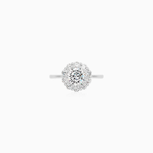 Sterling Silver Floral Cluster Ring