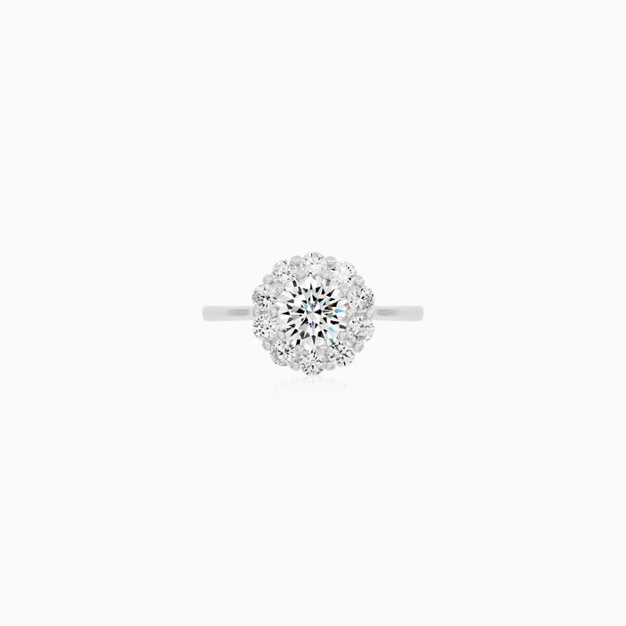 Sterling Silver Floral Cluster Ring