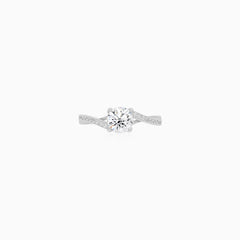 Sterling Silver Round Zirconia Pavé Ring