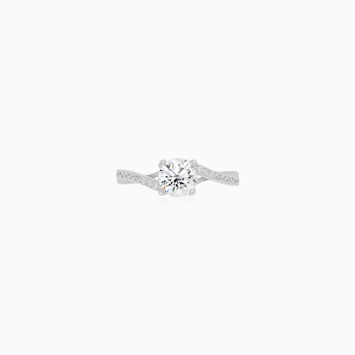 Sterling Silver Round Zirconia Pavé Ring