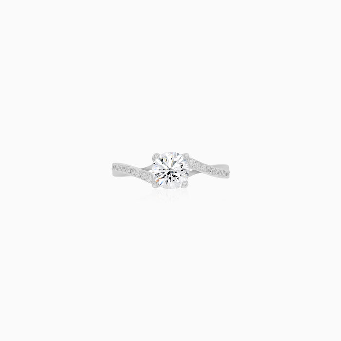 Sterling Silver Round Zirconia Pavé Ring