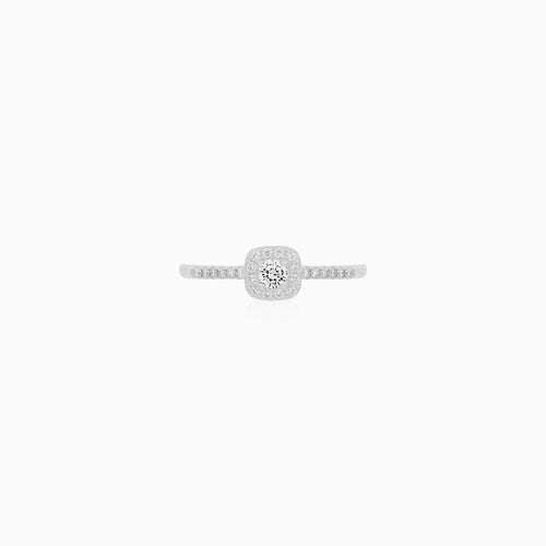 Sterling Silver Triple Loop Pavé Ring