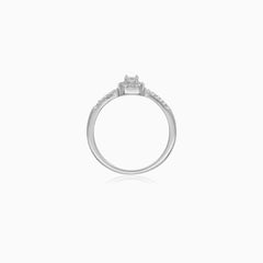 Sterling Silver Triple Loop Pavé Ring