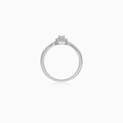 Sterling Silver Triple Loop Pavé Ring