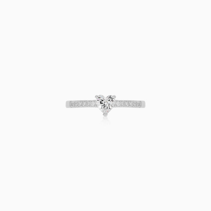 Sterling Silver Heart Cubic Zirconia Ring
