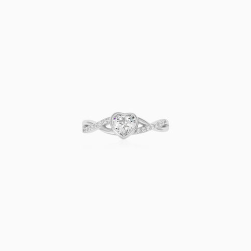 Sterling Silver Heart Infinity Ring