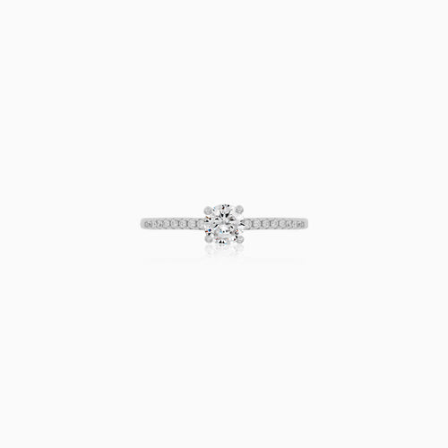 Sterling Silver Round Cubic Zirconia Ring