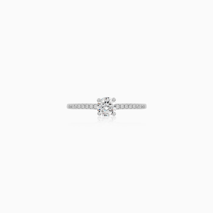 Sterling Silver Round Cubic Zirconia Ring