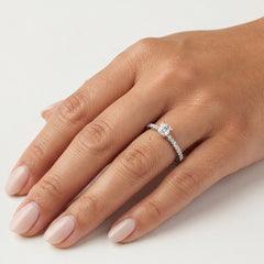 Sterling Silver Round Cubic Zirconia Ring