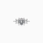 Sterling Silver Emerald Cut Zirconia Ring