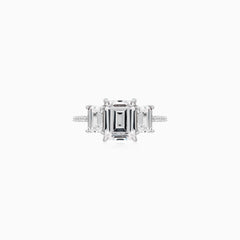 Sterling Silver Emerald Cut Zirconia Ring