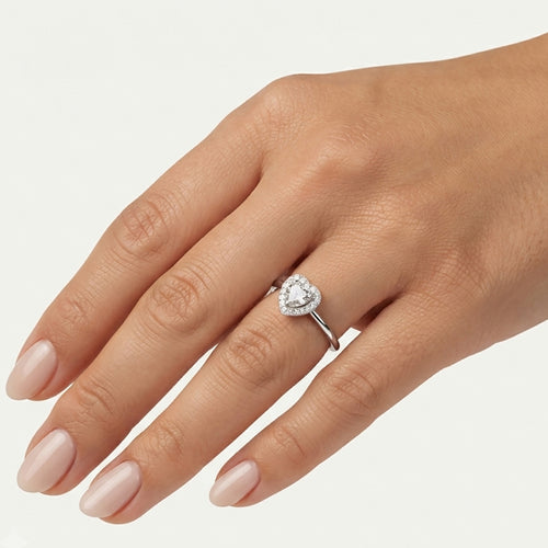 Sterling Silver Heart Zirconia Ring