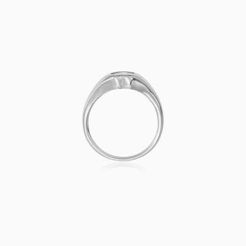 Sterling Silver Heart-Cut Zirconia Ring