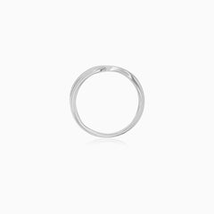 Sterling Silver Pavé-Set Round Zirconia Ring