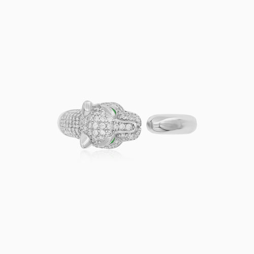 Sterling Silver Panther Head Ring