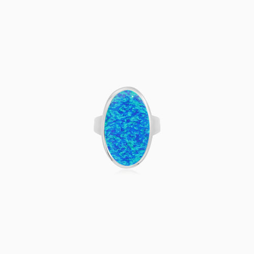 Sterling Silver Oval Opal Ring