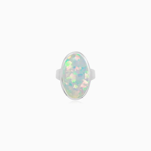 Sterling Silver Oval Opal Ring