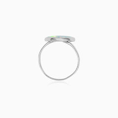Sterling Silver Oval Opal Ring