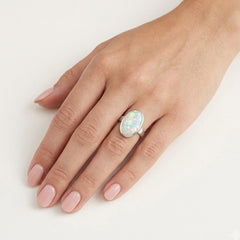 Sterling Silver Oval Opal Ring