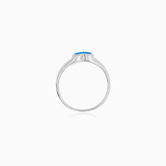 Sterling Silver Heart Blue Opal Ring