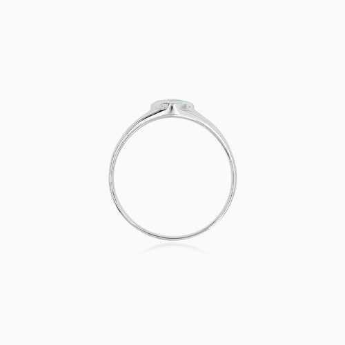 Sterling Silver Heart Opal Ring