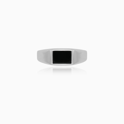Sterling Silver Black Onyx Signet Ring