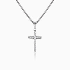 Charm croix en zirconium argent sterling pour femme