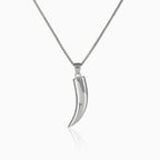 Silver tigers tooth pendant
