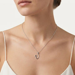 Sterling Silver Letter U Pendant