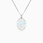 Sterling silver pendant with oval opal