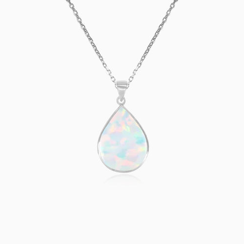 Sterling silver pendant with pear opal