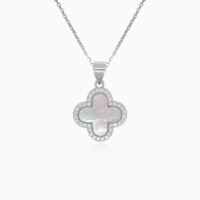 Sterling Silber Kleeblatt-Anhänger mit Perle