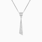 Triangle silver pendant with cubic zirconia