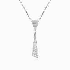 Colgante triangular de plata con circonita cúbica