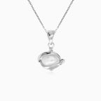 Silver spiral pearl pendant
