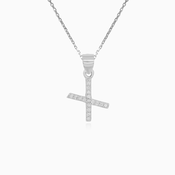 Sterling Silver Zircon Letter X Pendant